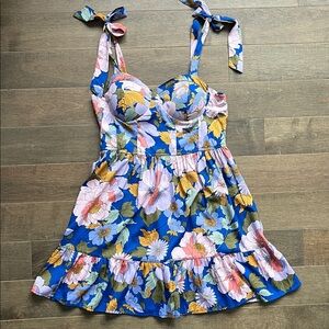 NWT Band of the Free Floral Tie Shoulder Mini Summer Dress